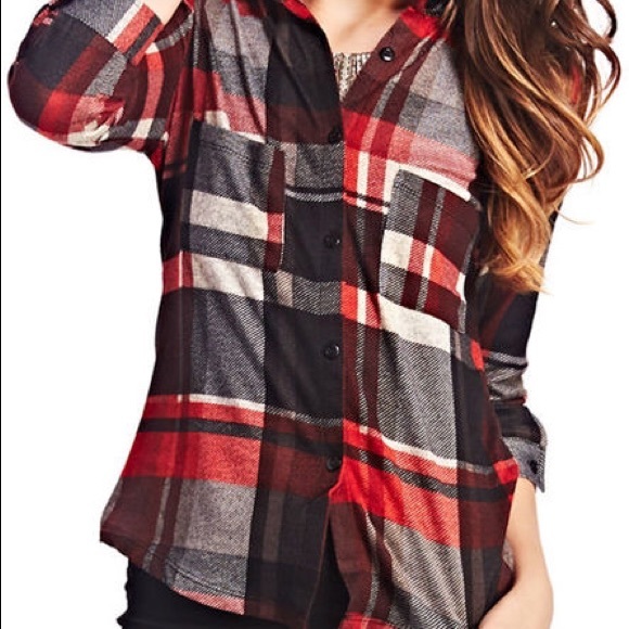 💔SOLD💔 - Red Plaid Shirt - Picture 2 of 2