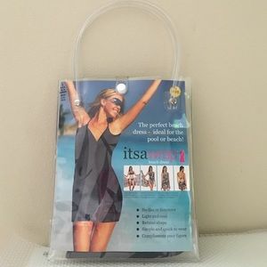 Beach Wrap Cover Up Dress - Black Palm.