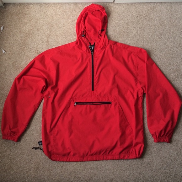 Charles River Red  Windbreaker with adjustable fit