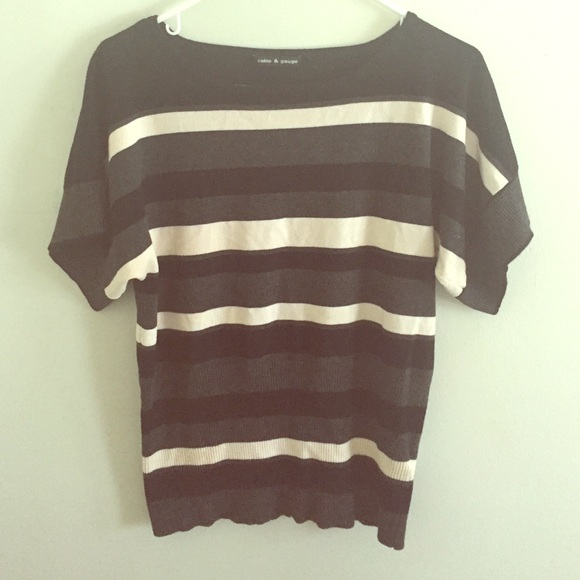 Cable and Gauge short sleeve sweater - Picture 1 of 4