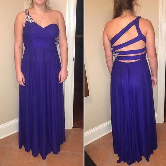 dark purple prom dress