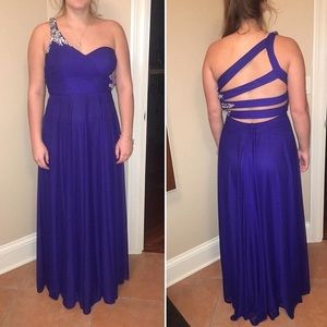 dark purple prom dress
