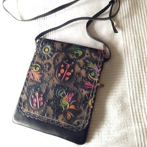 Custom designed black leather purse