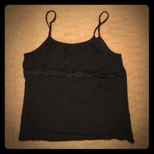 💕MERONA Sleeveless Black w/Lace Top XXL NWOT💕