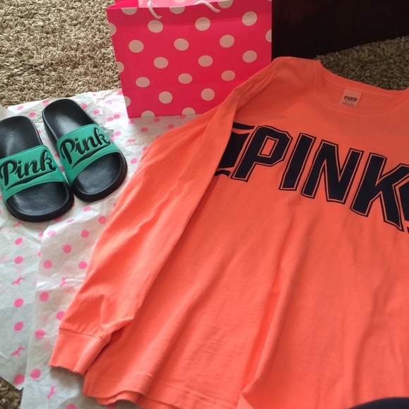 V.S Pink shirt & New Sandals (ON HOLD)