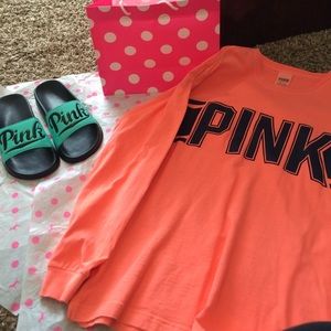 V.S Pink shirt & New Sandals (ON HOLD)