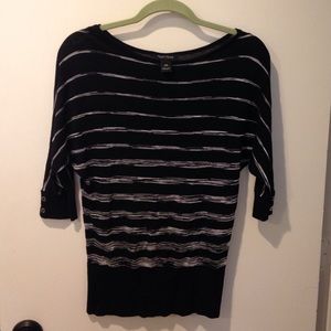 WHBM black and white stripes sweater