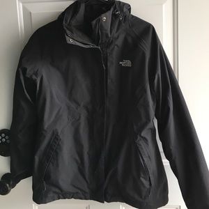 NWOT Black heavy North Face coat-dual layer.