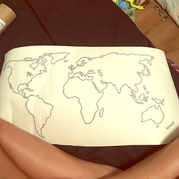 World map wall decal