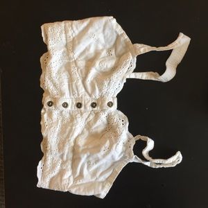 White cotton bralette/crop top