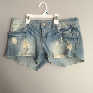 Light wash shorts
