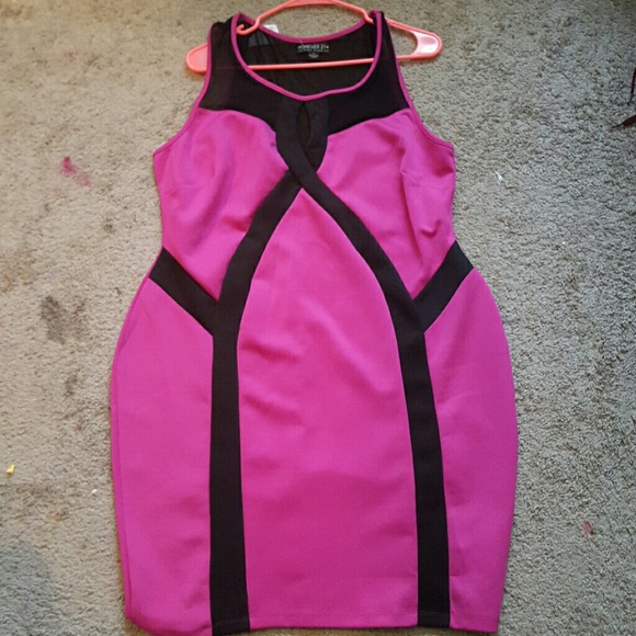 Pink and black short dress