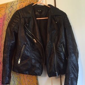 H&M vegan leather moto jacket