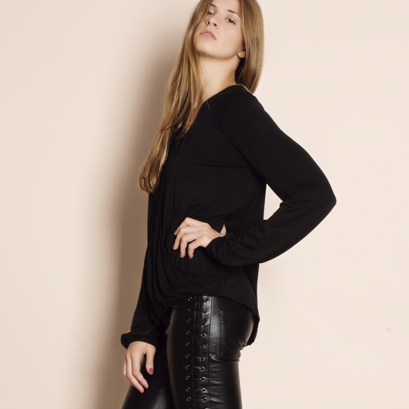 "Again and Again" Lace Up Long Sleeve Top - Picture 2 of 4