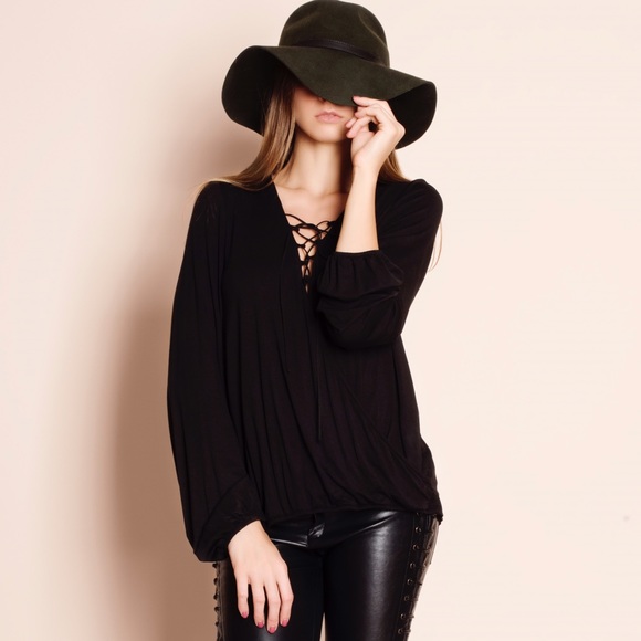 "Again and Again" Lace Up Long Sleeve Top - Picture 4 of 4