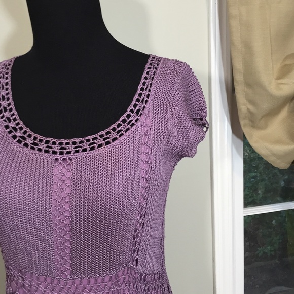 Dresses & Skirts - Vintage Purple Crochet Midi Dress