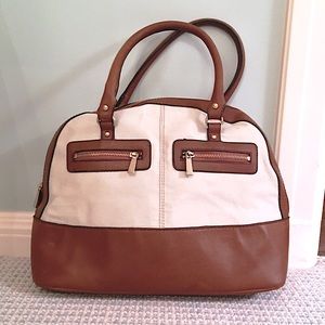 Two Tone Satchel Handbag