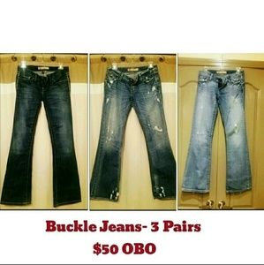 Buckle Jeans - 3 pairs.