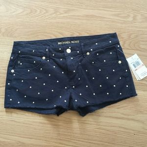 Michael Kors Navy Gold Stud Shorts