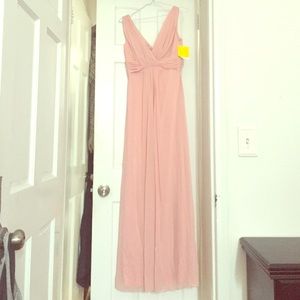 Vivian Diamond, Dessy Sleeveless Long Gown in Rose
