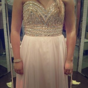 Madison James Light pink prom dress.