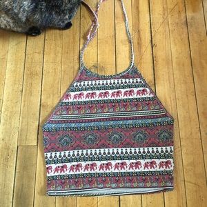 Urban outfitters elephant halter crop top