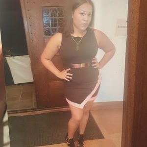 Black and peach dress