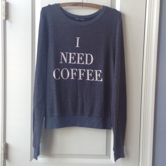 Wildfox I Need Coffee Baggy Beach Jumper