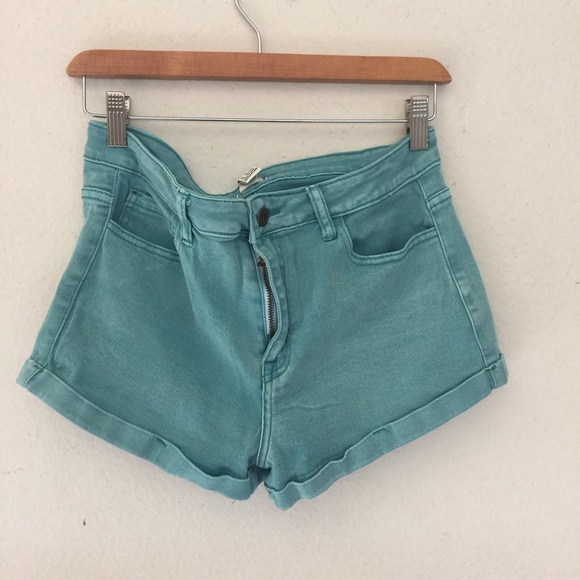 Light blue high waisted shorts