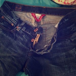 Dark Wash Lucky Bootcut Jeans - long inseam