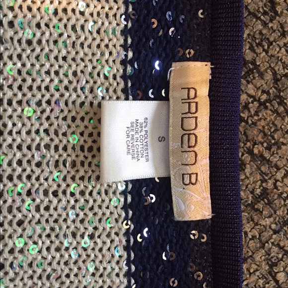 Sequined navy and cream sweater - Picture 3 of 4