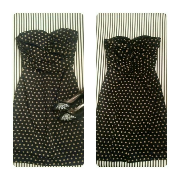 H&M Dresses & Skirts - H&M Strapless Dress, Black Polka Dot