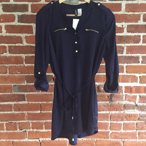 NWT H&M Satin Shirt Dress