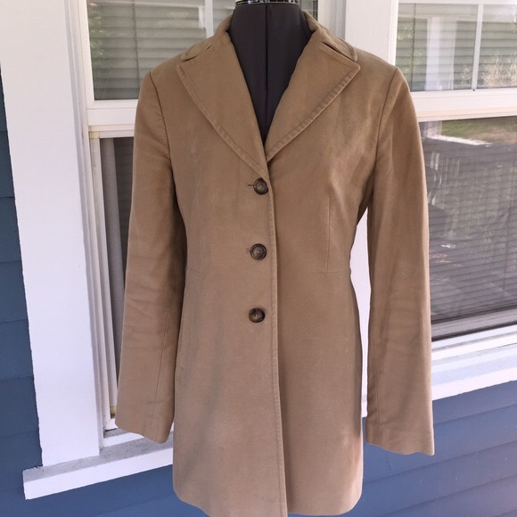 Ann Taylor suede fabric camel coat