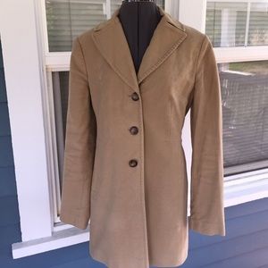Ann Taylor suede fabric camel coat