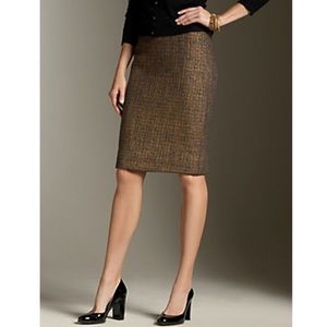 Zara Brown Tweed Pencil Skirt
