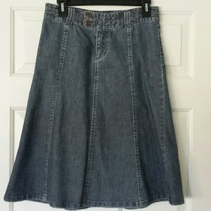 Cute knee length denim skirt
