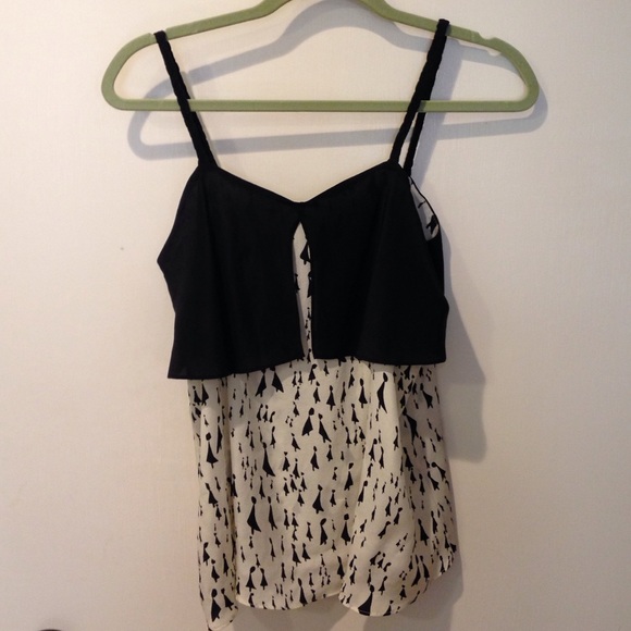 Anthropologist cream and black tank
