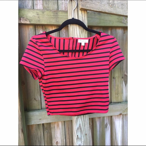 Striped red crop top