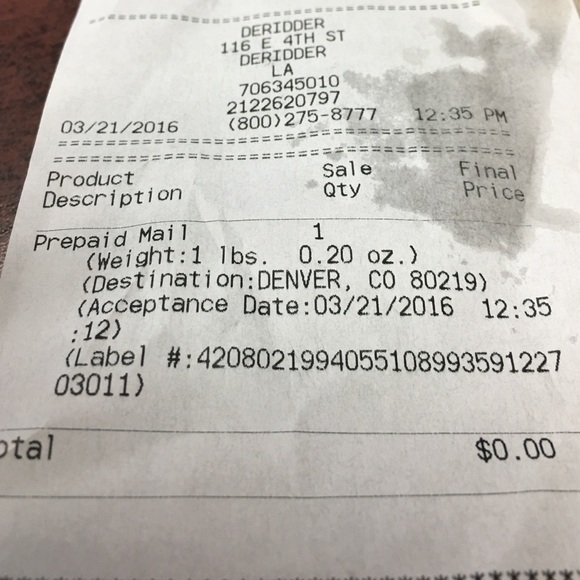 Proof of shipping