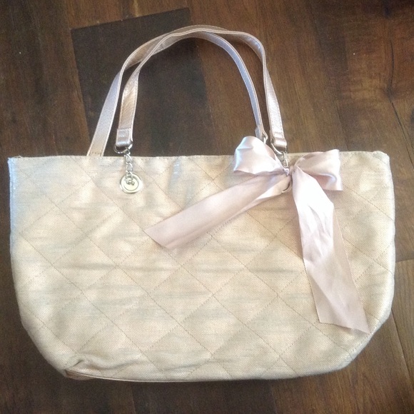 Rose Gold tote with Satin Ribbon