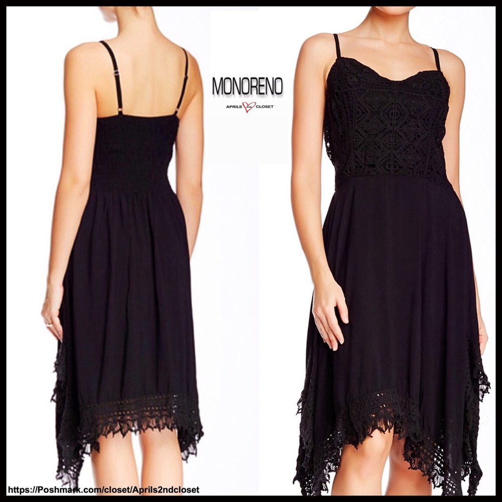 ❌SOLD❌❗️1-HOUR SALE❗️Monoreno DRESS Black Crochet - Picture 1 of 8