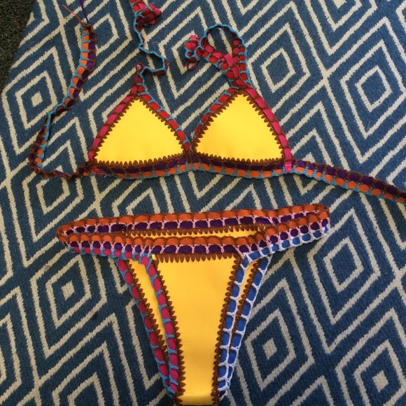 Crochet Triangle Bikini Set
