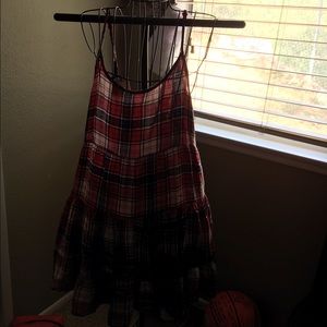 Open back flannel dress