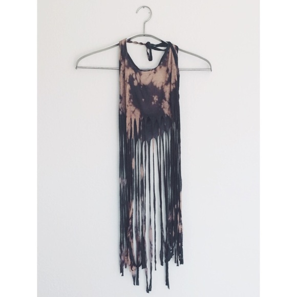 Fringe and dyed festival crop halter