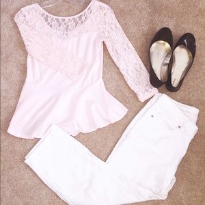 Express lace peplum top! So cute