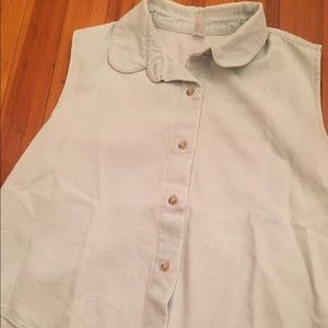 American Apparel  Denim Peter Pan Collar Tank