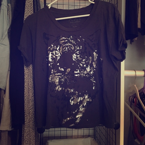 Metallic tiger top