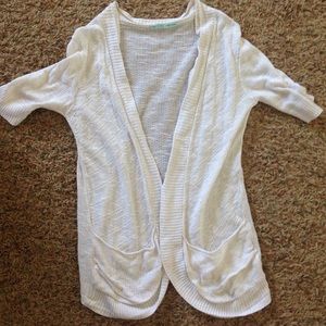 Maurice's soft white 3/4 sleeve cardigan