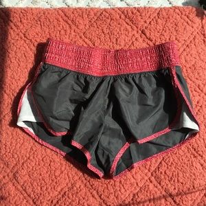 Gray/pink running shorts